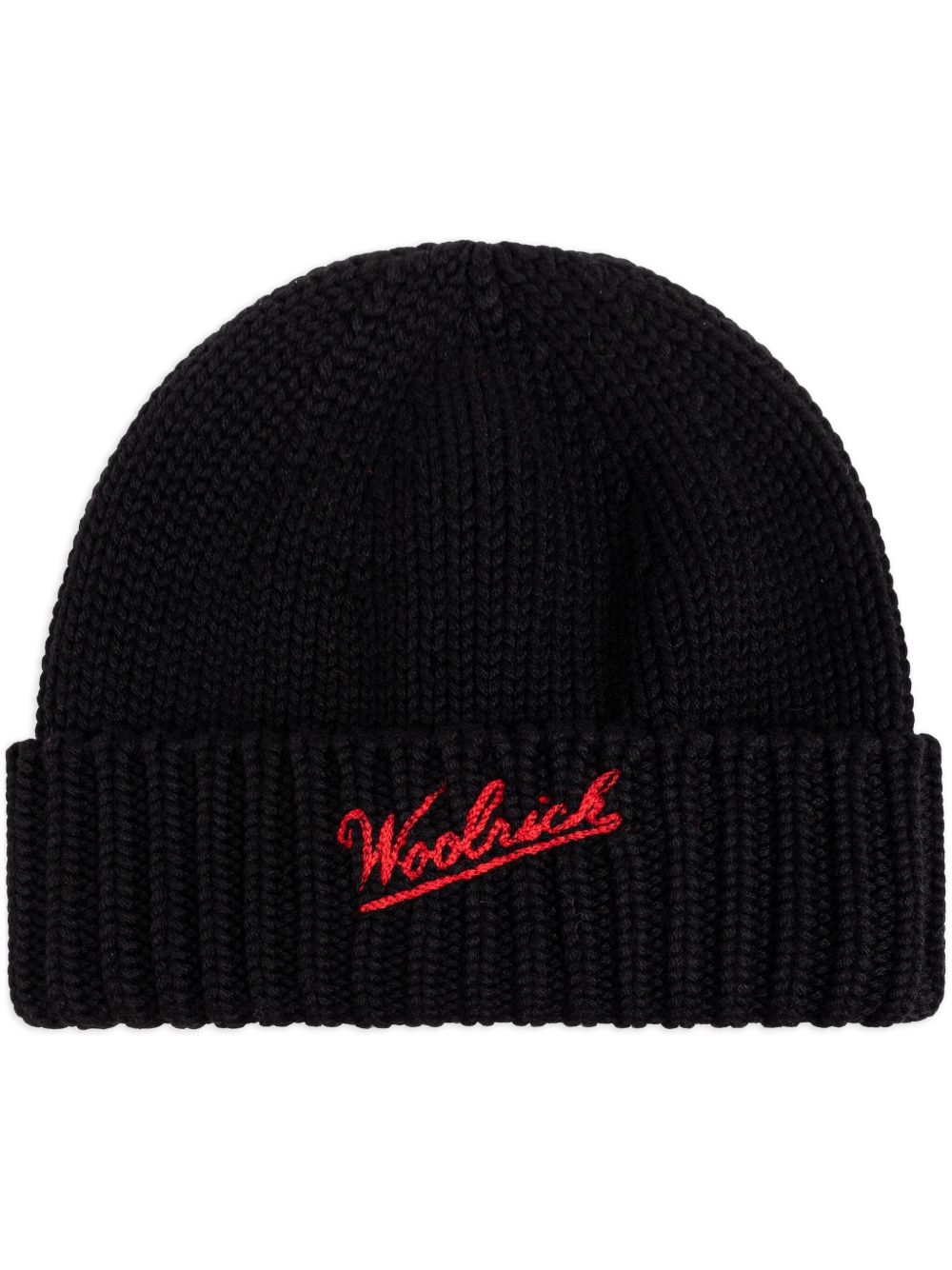 Woolrich logo嵌花套头帽 - 黑色