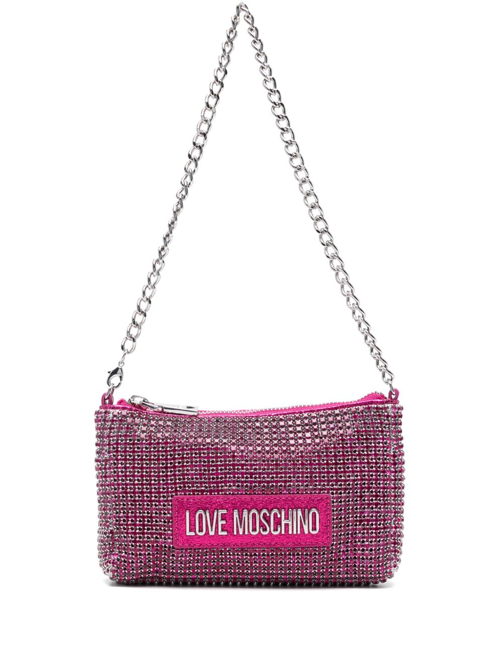 Love Moschino logo字母单肩包 - 粉色