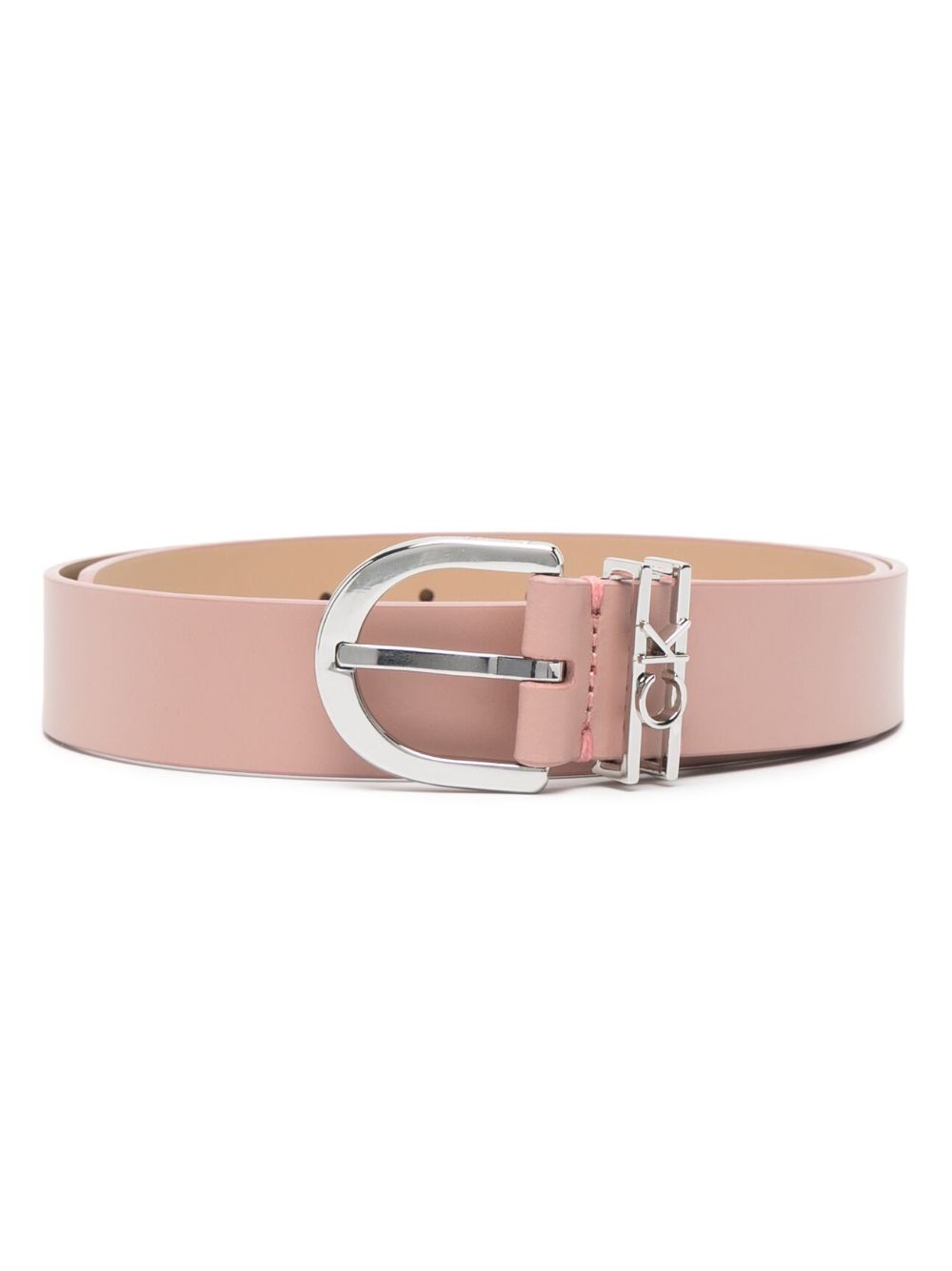 Calvin Klein logo皮质腰带 - 粉色
