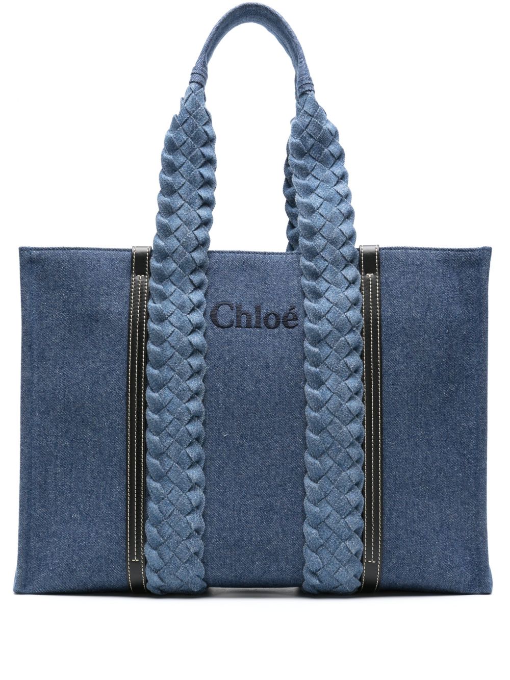 Chloé Woody 大号牛仔托特包 - 蓝色