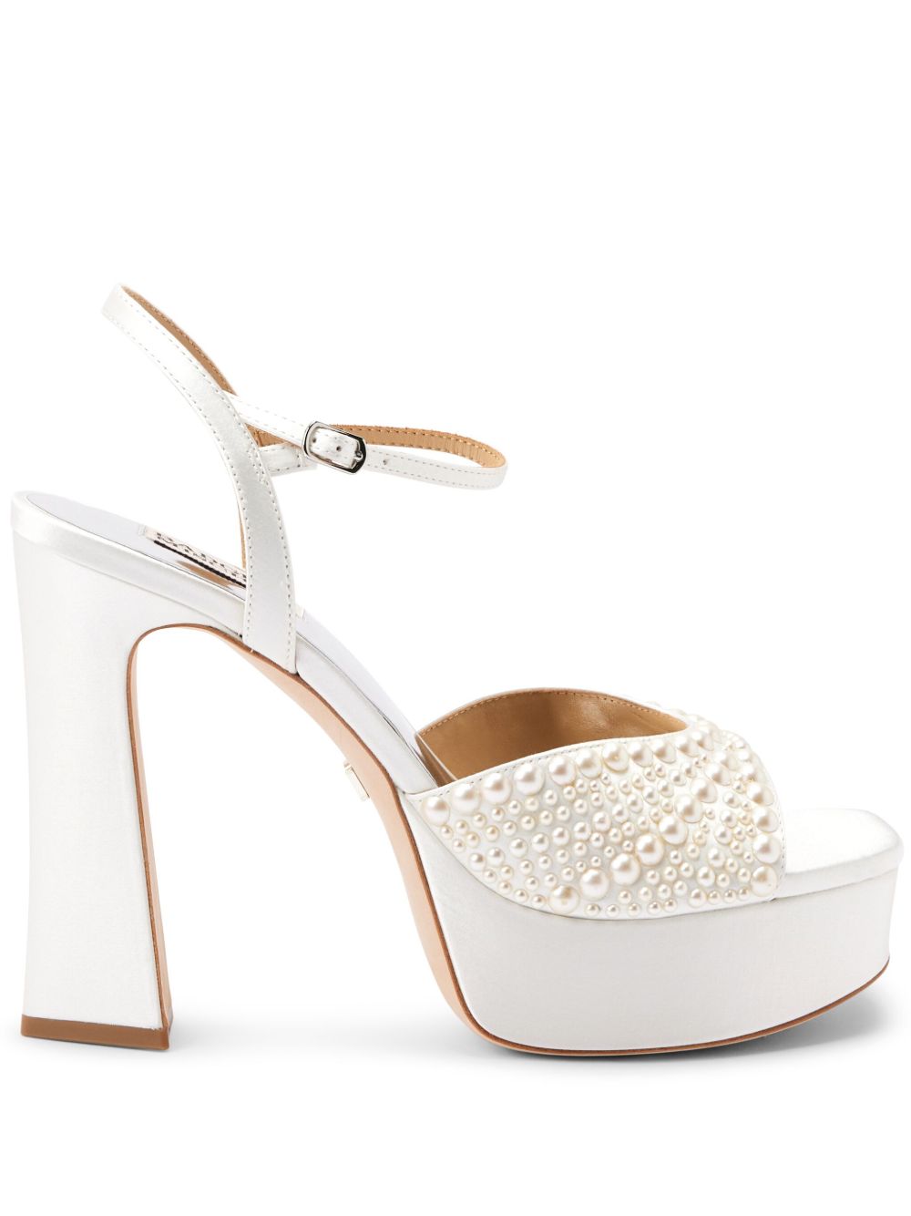 Badgley Mischka Bryleigh 缎面高跟凉鞋（9厘米） - 白色