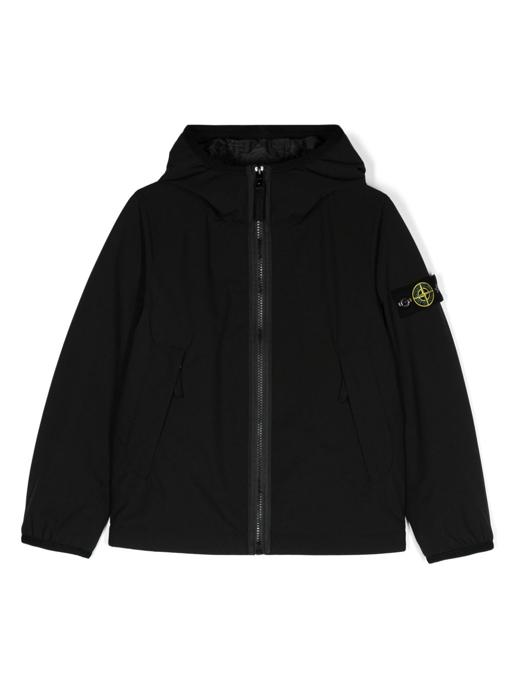 Stone Island Junior 罗盘徽章连帽夹克 - 黑色