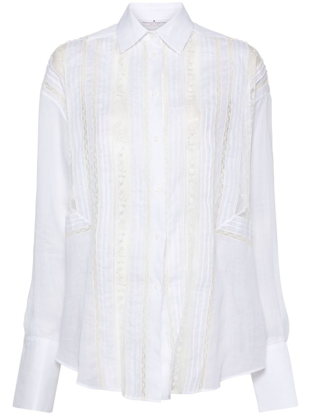 Ermanno Scervino 花卉蕾丝衬衫 - 白色