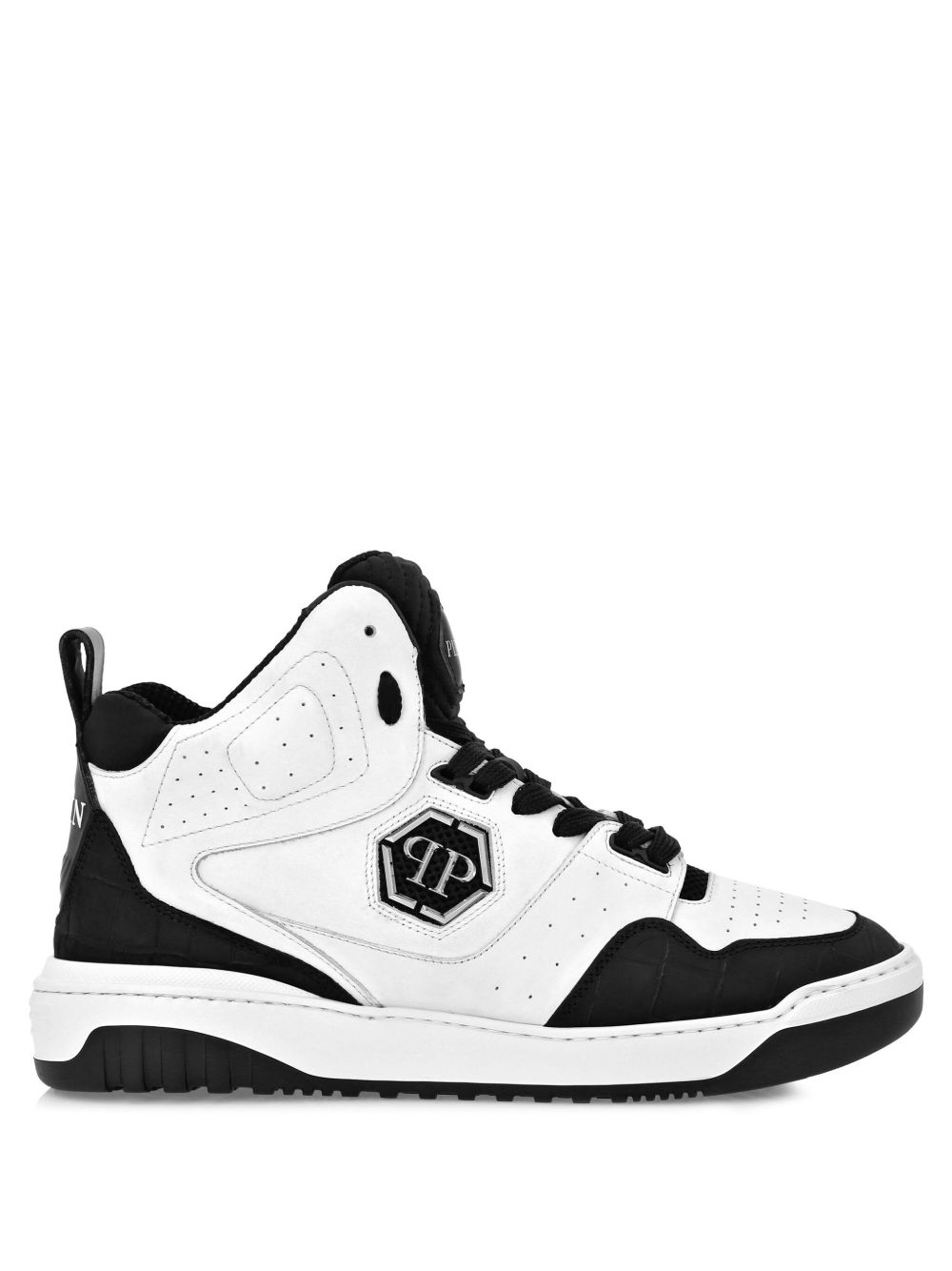 Philipp Plein logo标牌运动鞋 - 黑色