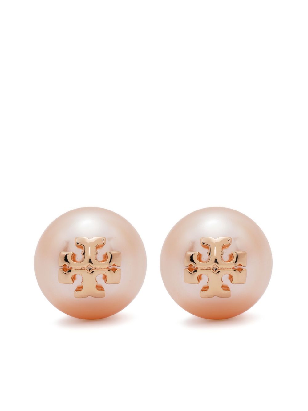 Tory Burch Kira logo标牌耳钉 - 粉色