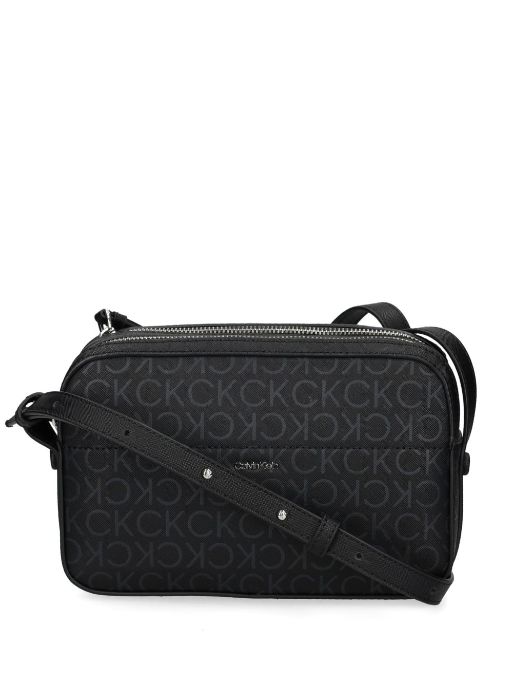Calvin Klein logo印花斜挎包 - 黑色