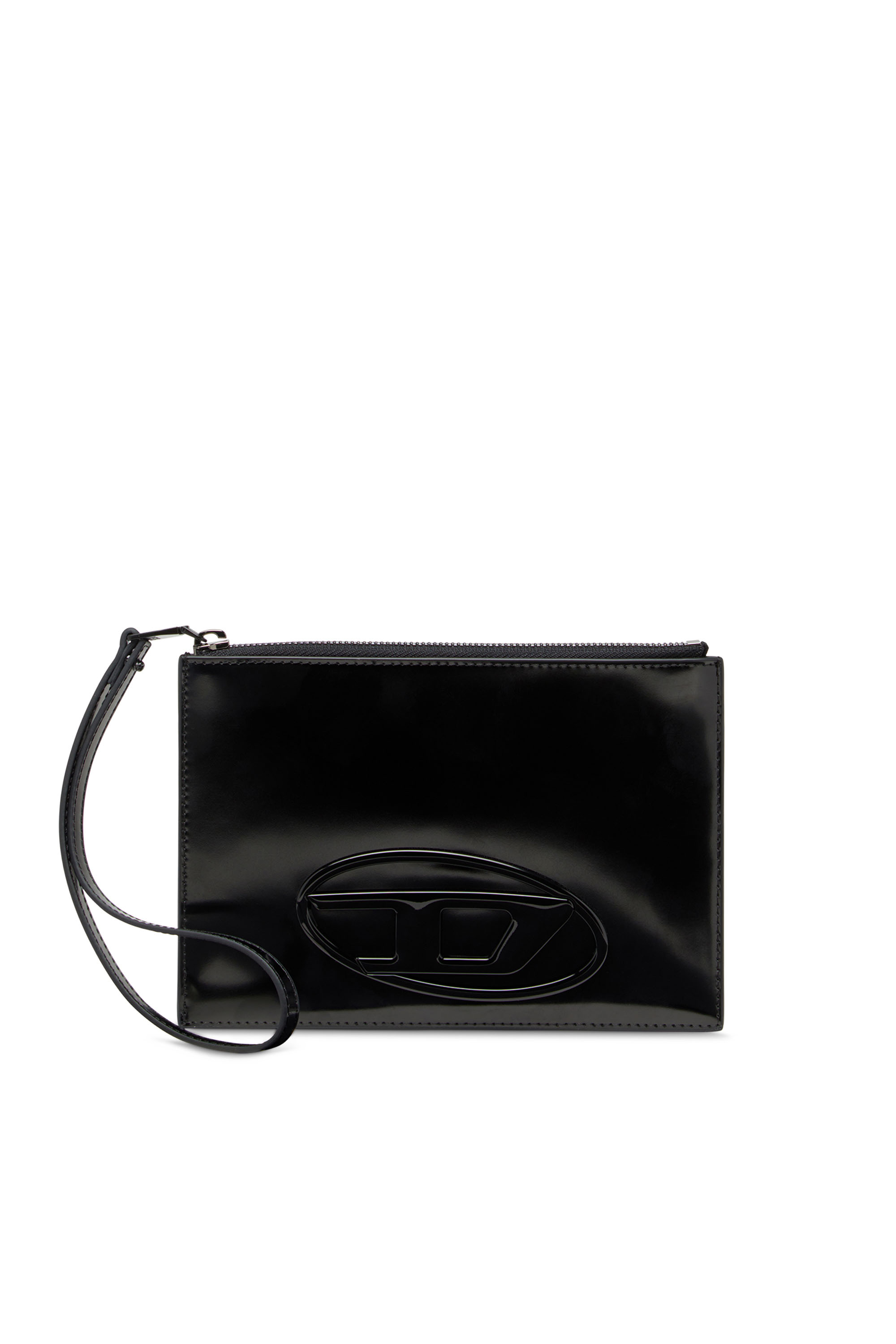 Diesel - Zipped pouch in mirror leather - Small Wallets - Unisex - Black