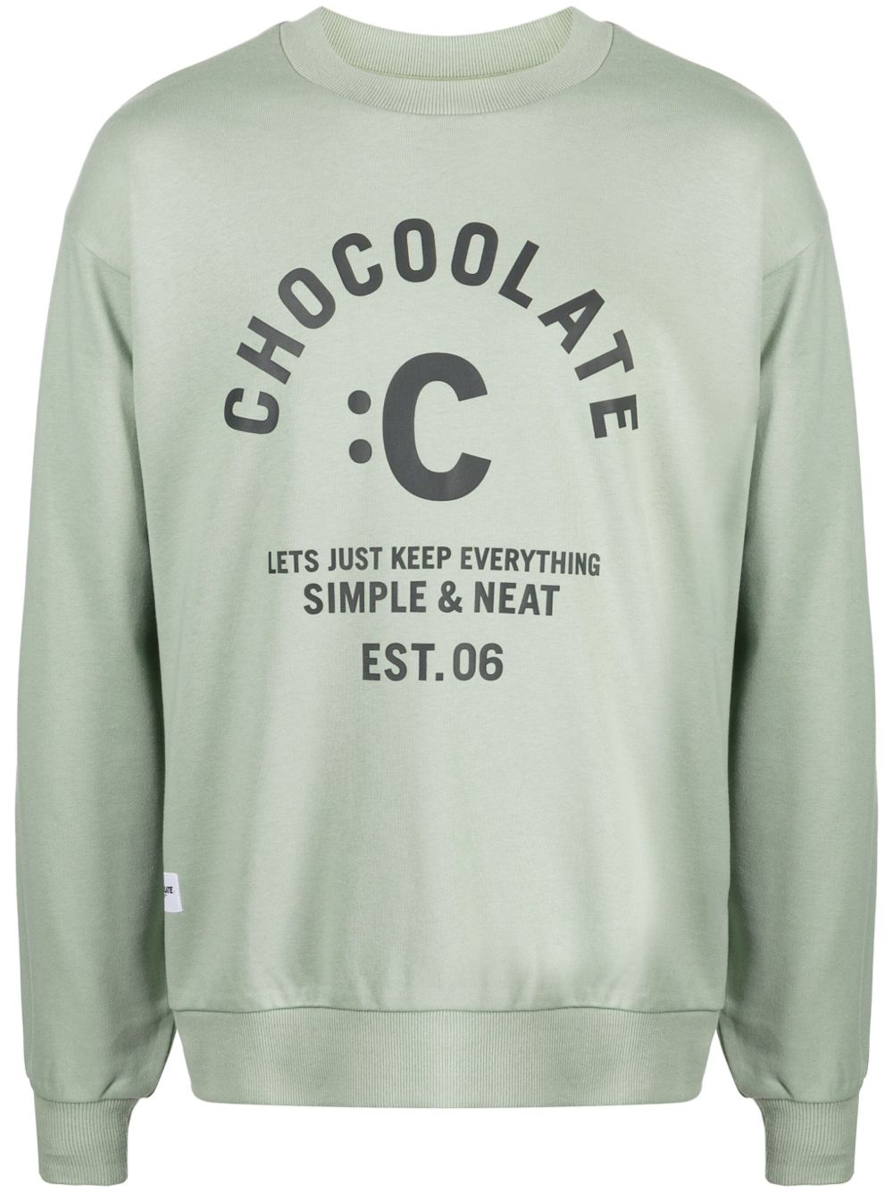 CHOCOOLATE logo印花棉卫衣 - 绿色