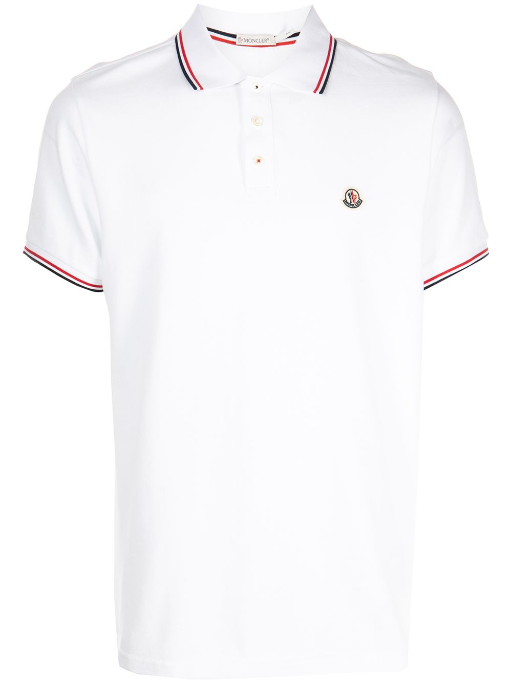 Moncler 盟可睐 条纹边饰polo衫 - 白色