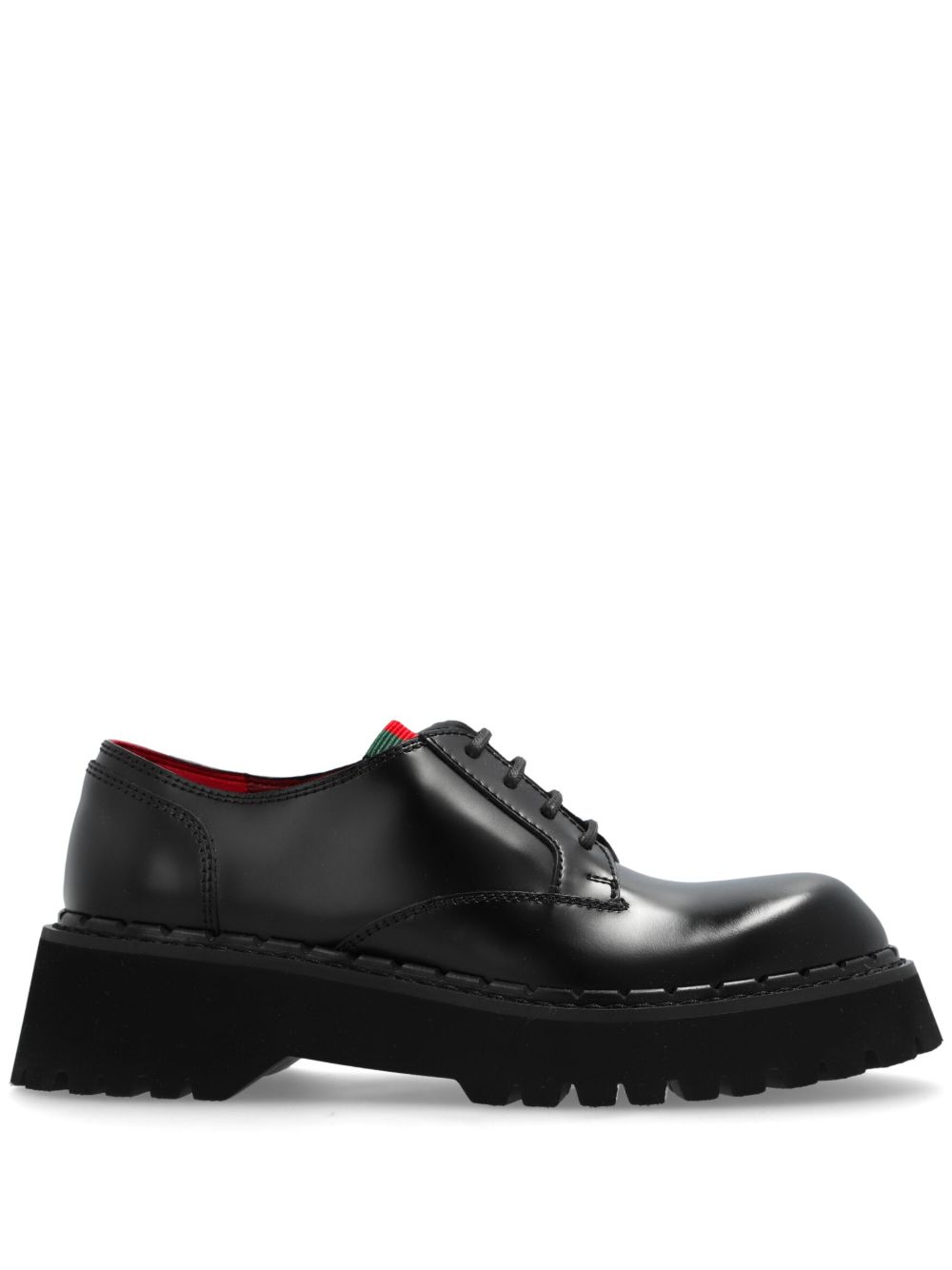Gucci Web 系带鞋 - 黑色