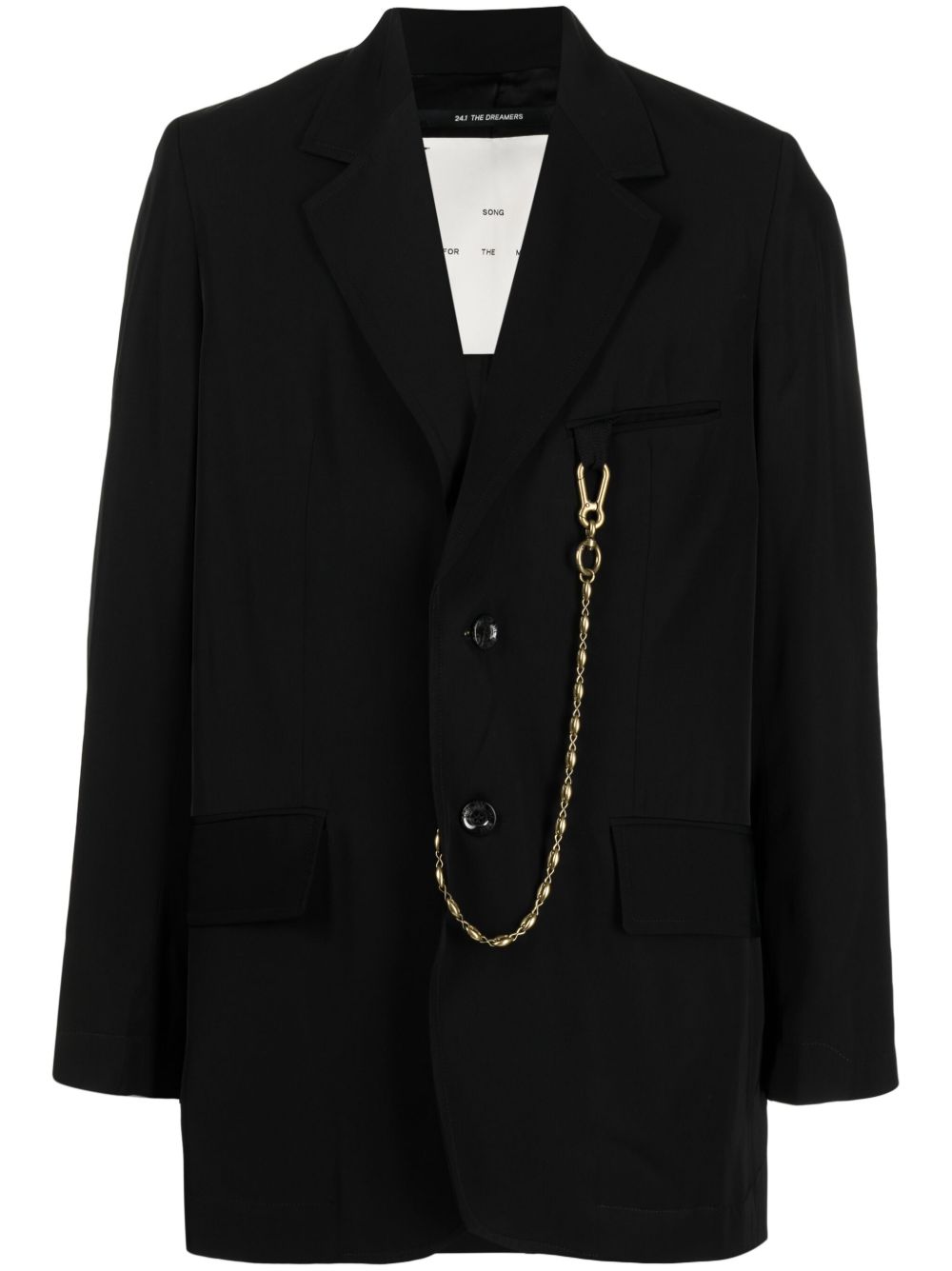 Song For The Mute chain-detail single-breasted blazer - 黑色