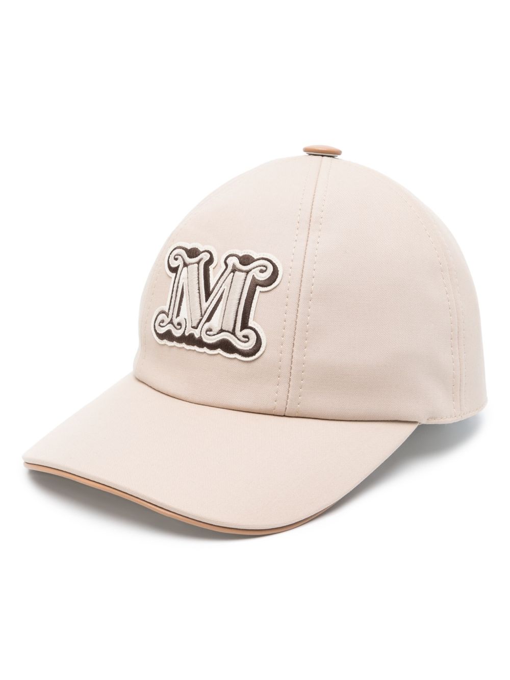 Max Mara logo贴花棉质混纺帽 - 中性色