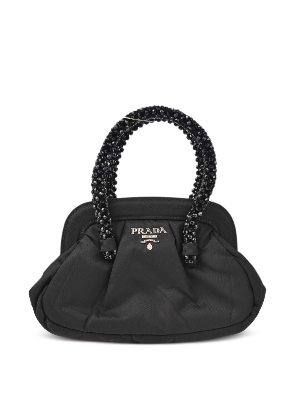 Prada Pre-Owned 珠饰手柄手提包（1990-2000年代典藏款） - 黑色