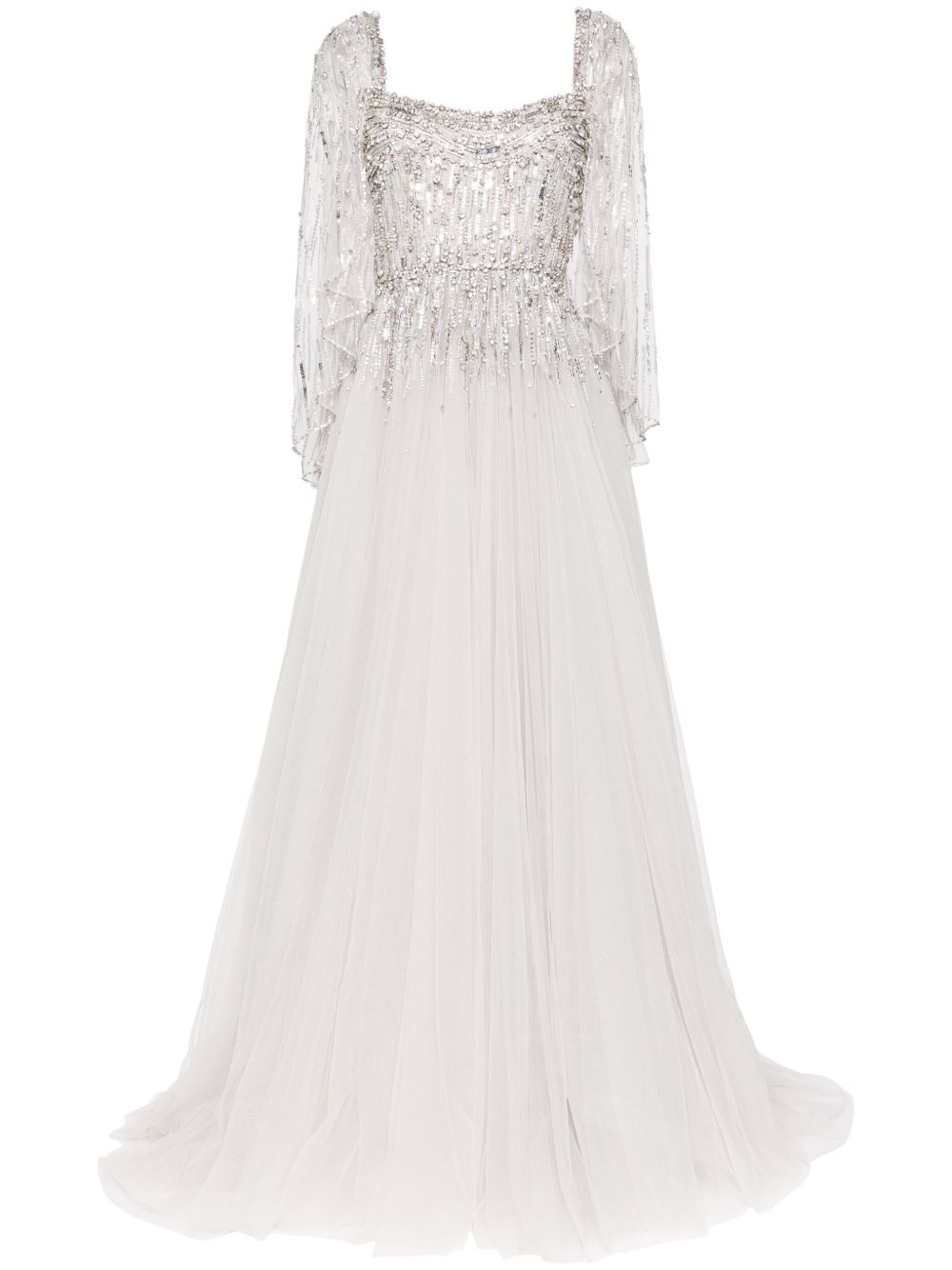 Jenny Packham Bunny Blooms 亮片缀饰礼服 - 灰色