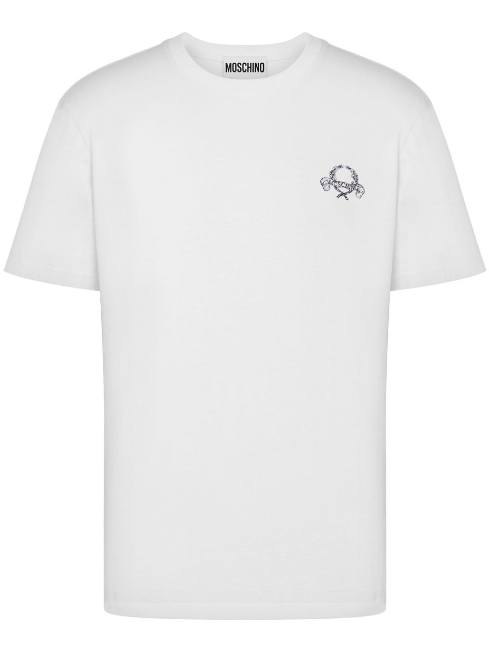 Moschino logo印花棉T恤 - 白色