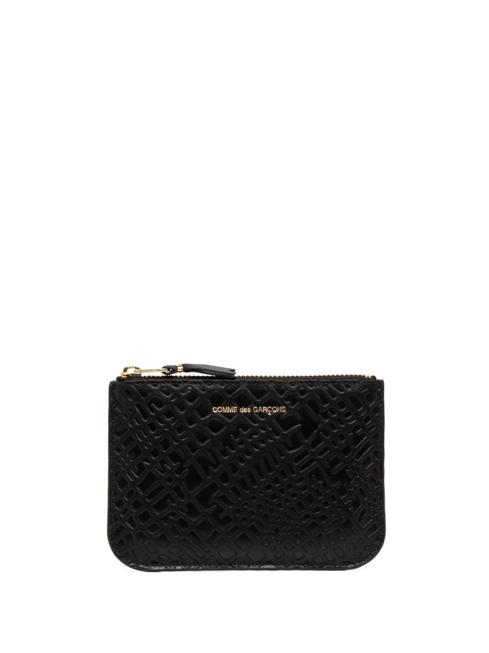 Comme Des Garçons Wallet logo印花皮质钱包 - 黑色