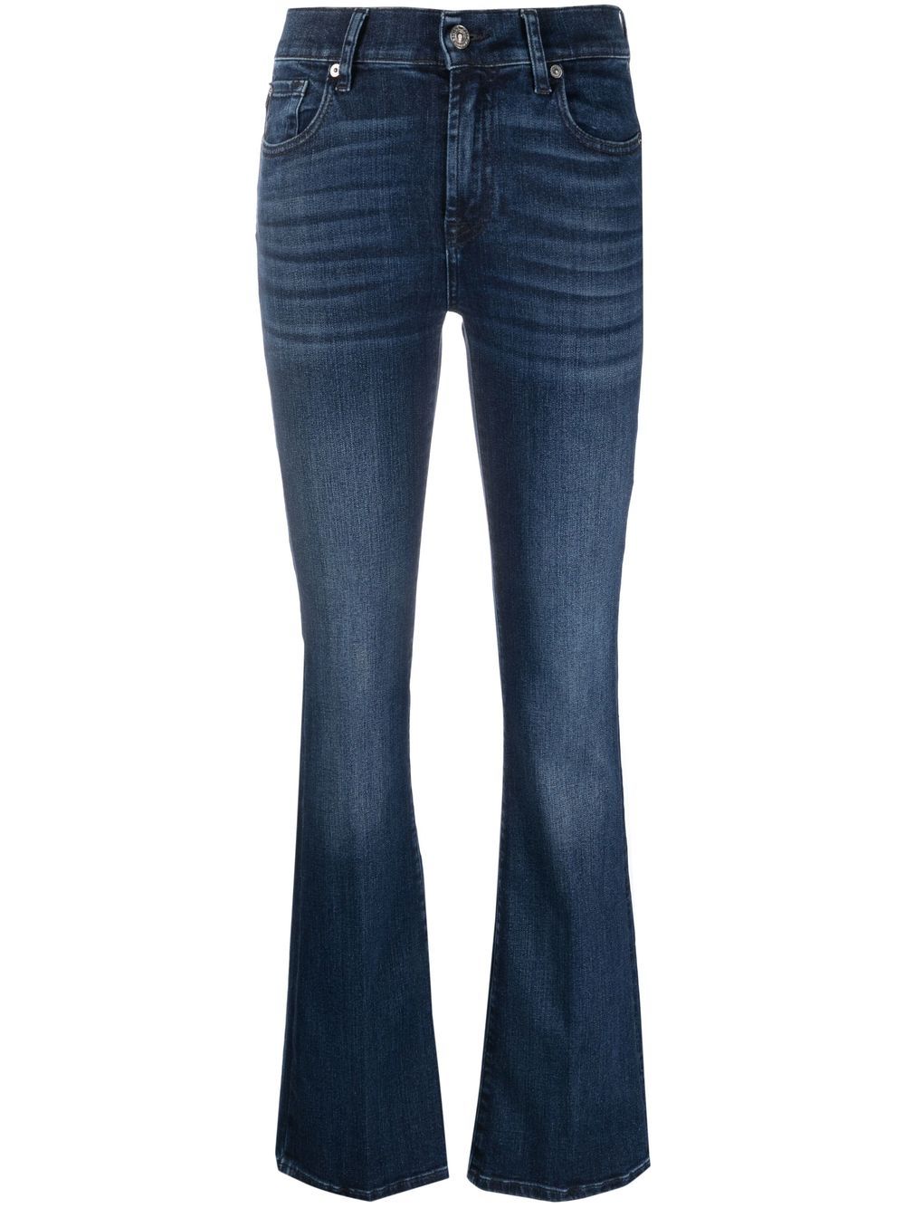 7 For All Mankind 高腰喇叭牛仔裤 - 蓝色