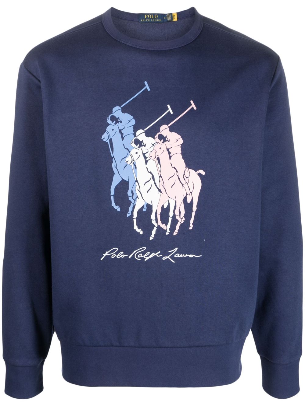 Polo Ralph Lauren logo印花棉卫衣 - 蓝色