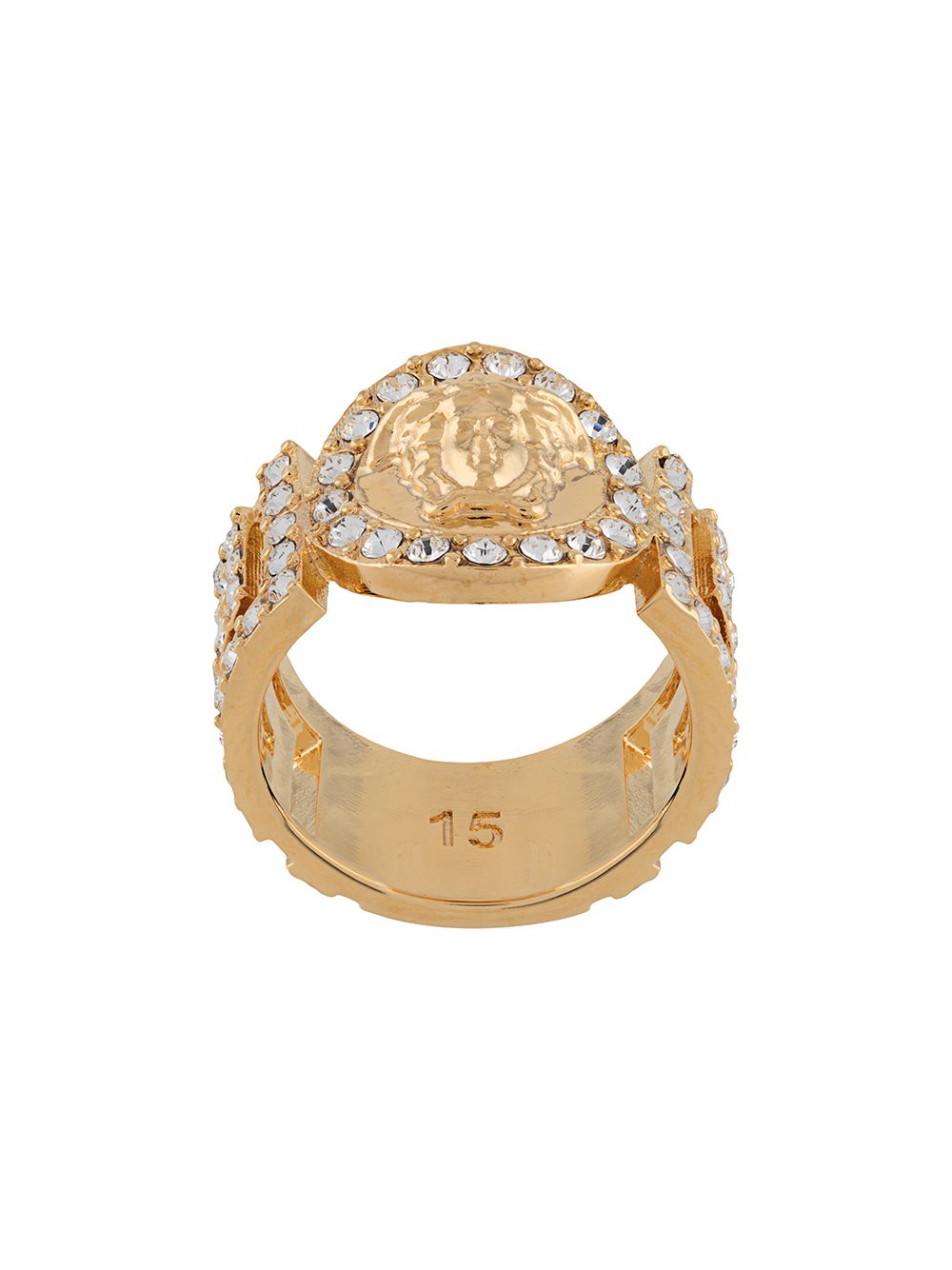 Versace La Medusa 晶饰戒指 - 金色