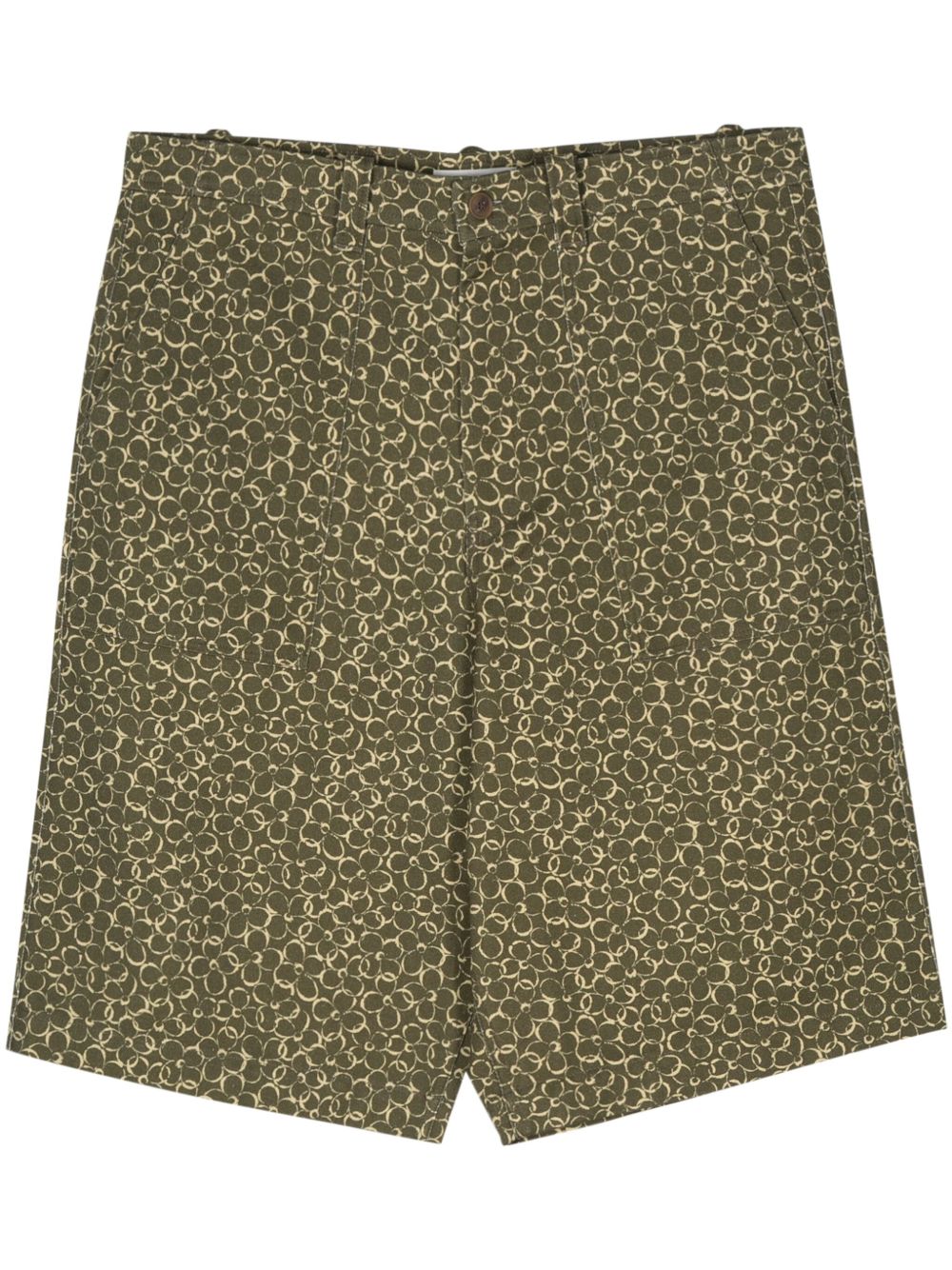 Maison Kitsuné 花卉印花百慕大短裤 - 绿色