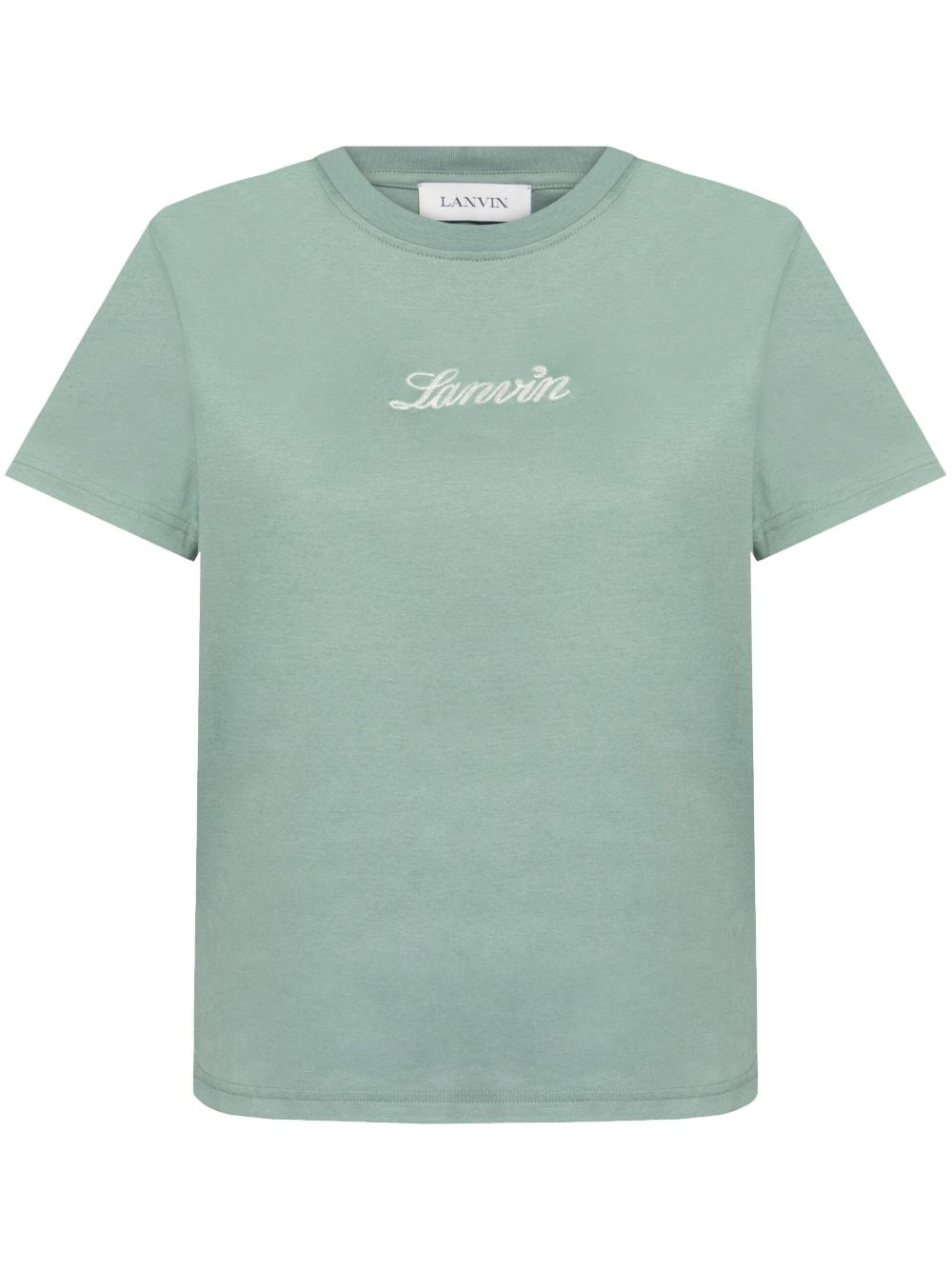 Lanvin logo刺绣T恤 - 绿色