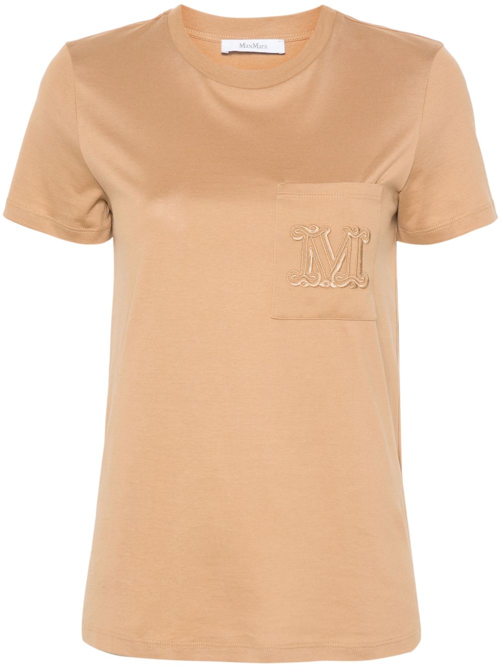 Max Mara Papaia logo刺绣T恤 - 中性色