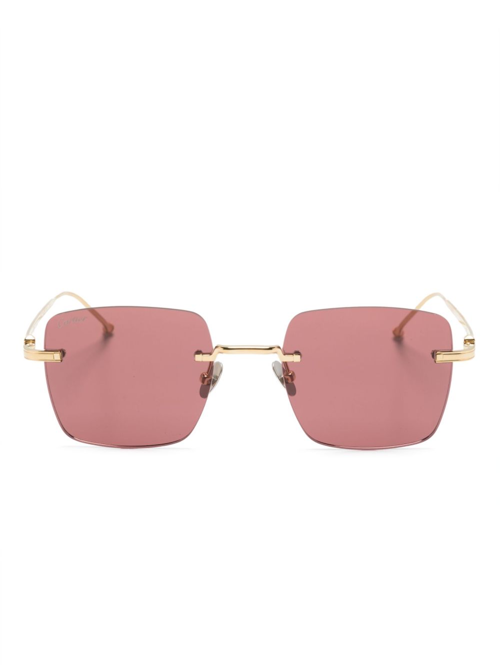 Cartier Eyewear Signature C de Cartier Precious 长方形框太阳眼镜 - 金色