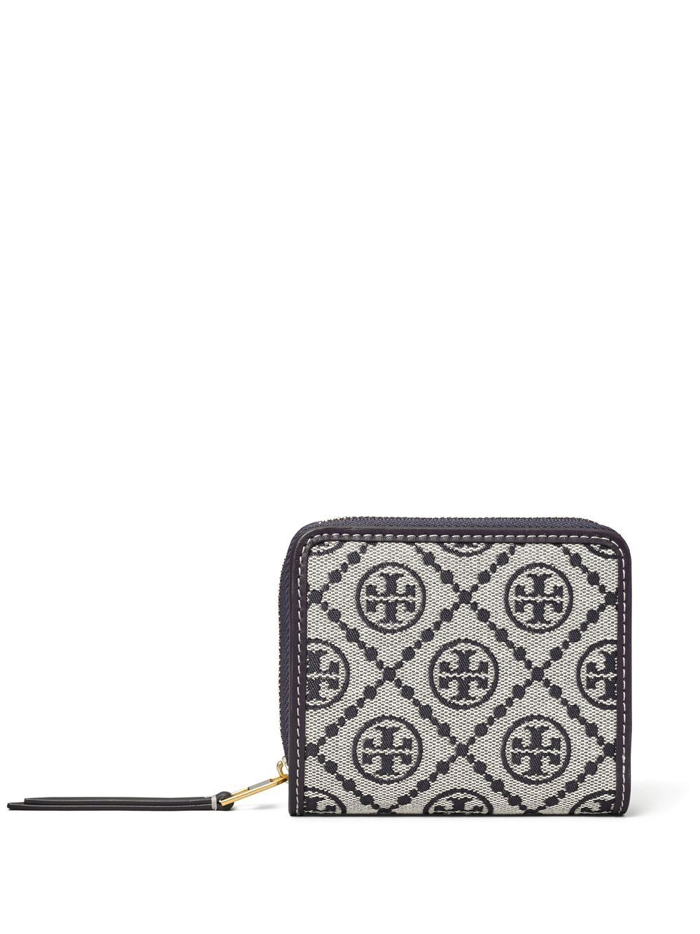 Tory Burch T 经典印花对折钱包 - 蓝色