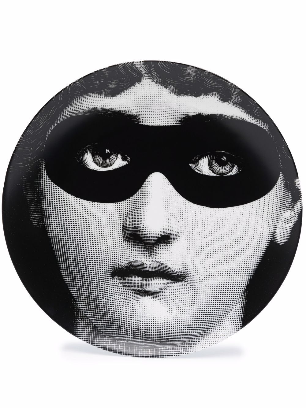 Fornasetti 图案印花陶瓷挂墙装饰盘 - 黑色