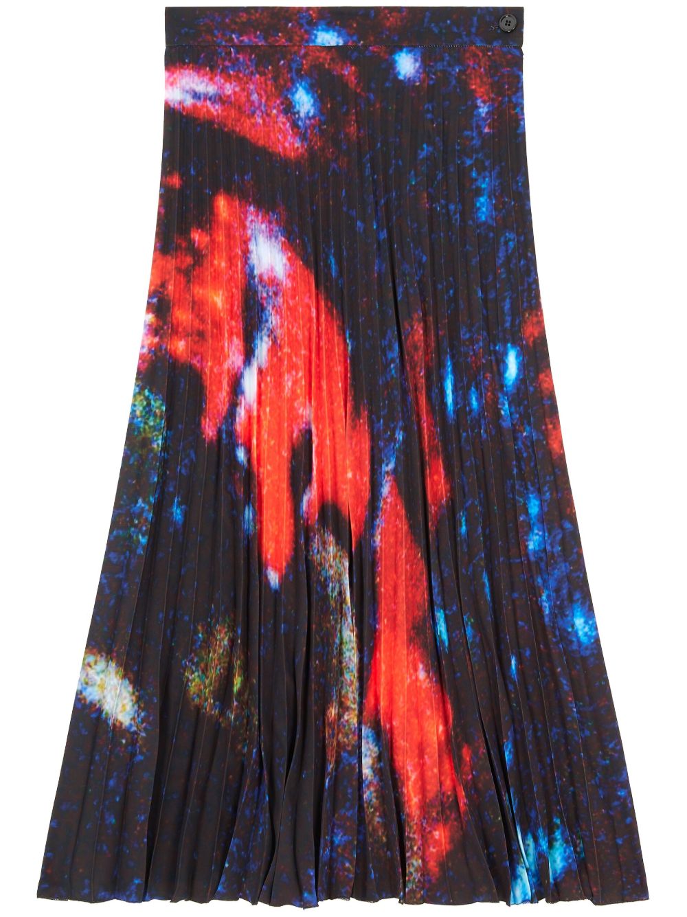 MM6 Maison Margiela 抽象印花百褶半身裙 - 黑色