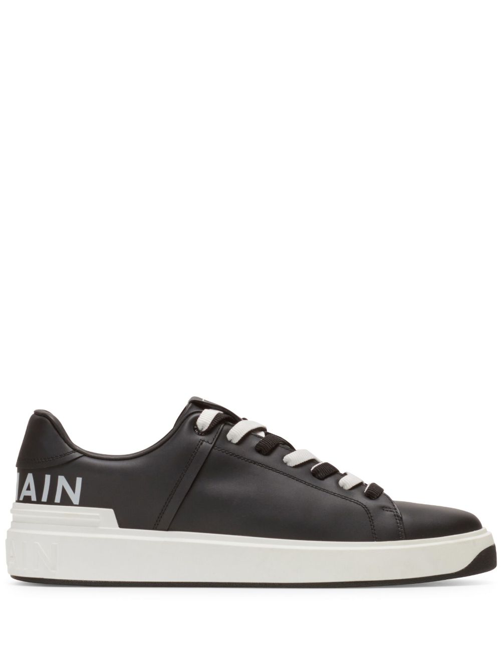 Balmain B-Court 皮质运动鞋 - 黑色