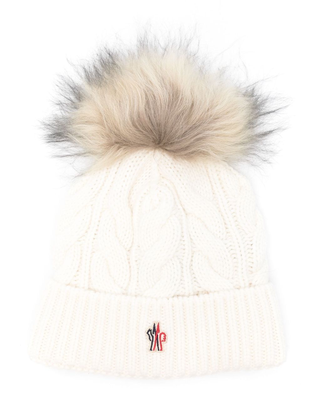Moncler Grenoble 绒球细节套头帽 - 白色