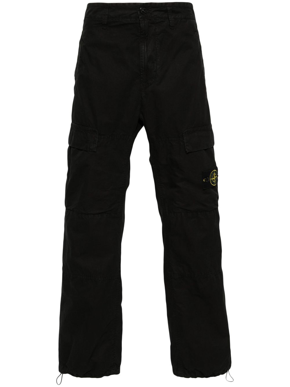 Stone Island 罗盘图案府绸长裤 - 黑色