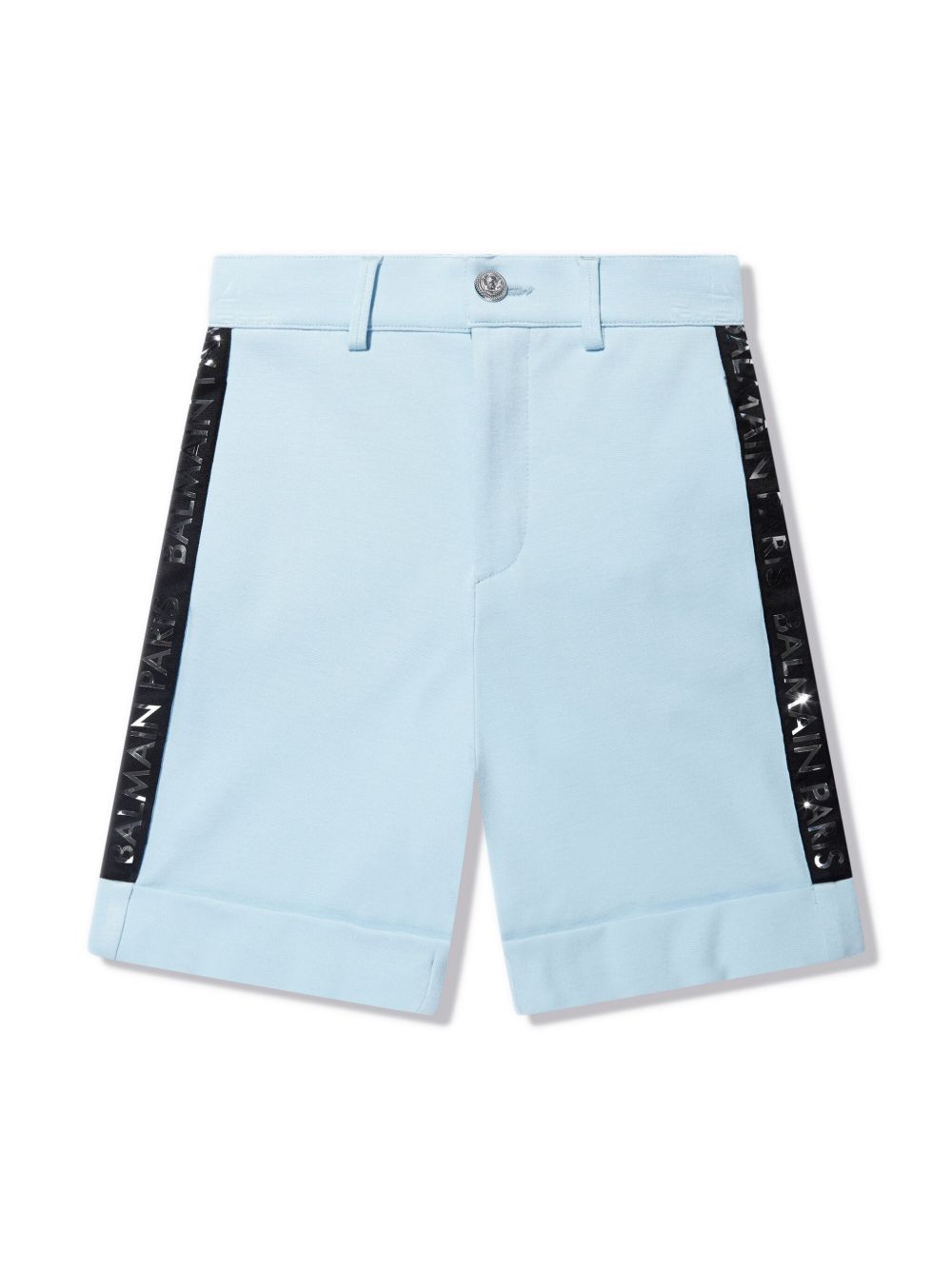 Balmain Kids logo织带卡其短裤 - 蓝色