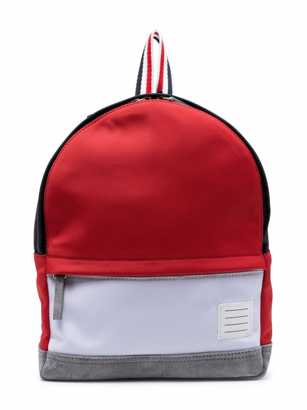 Thom Browne Kids 拼色双肩包 - 红色
