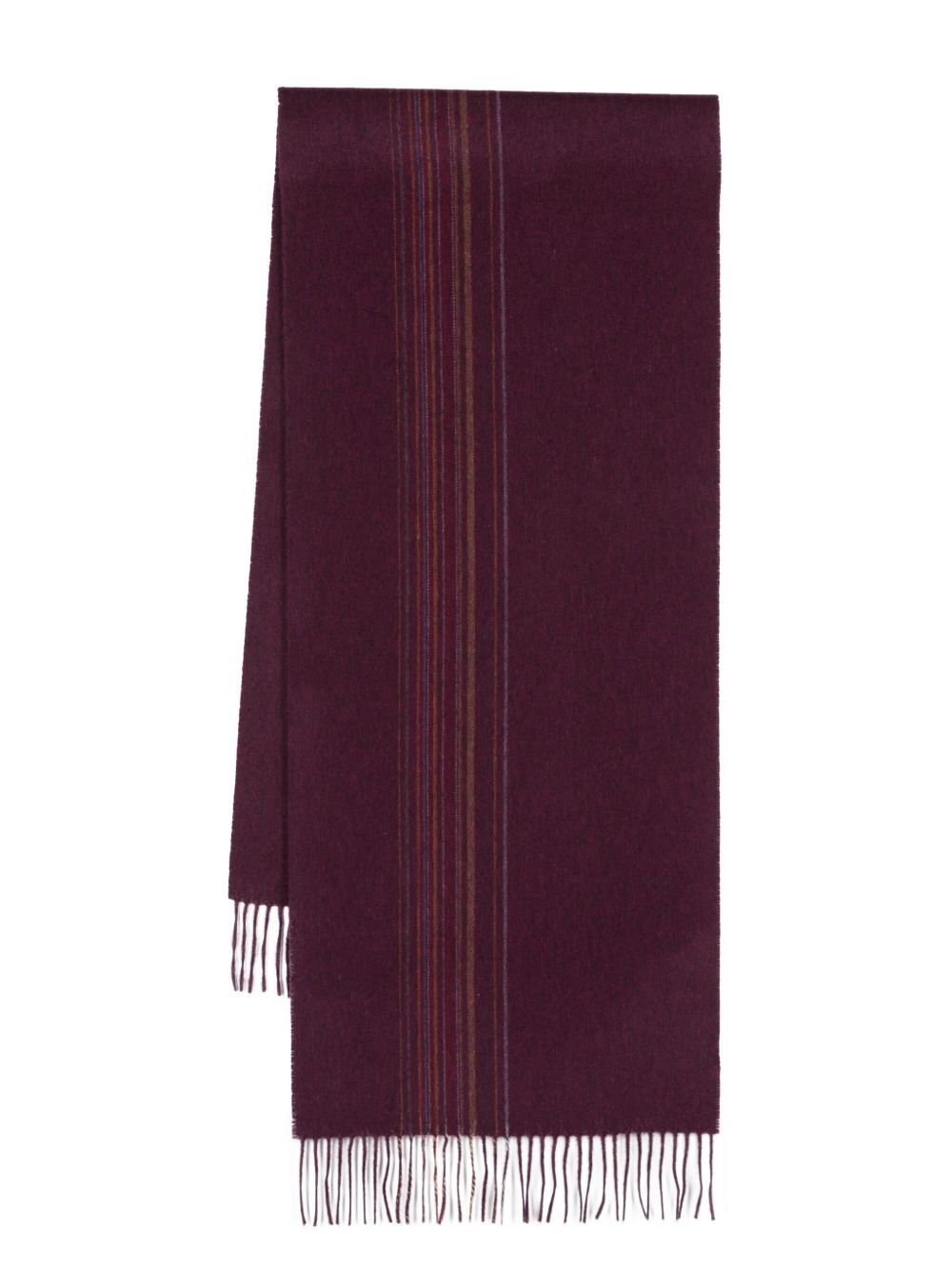 Paul Smith Signature Stripe 流苏围巾 - 红色