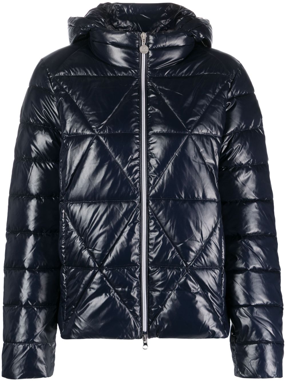 Ea7 Emporio Armani 标贴绗缝夹克 - 蓝色