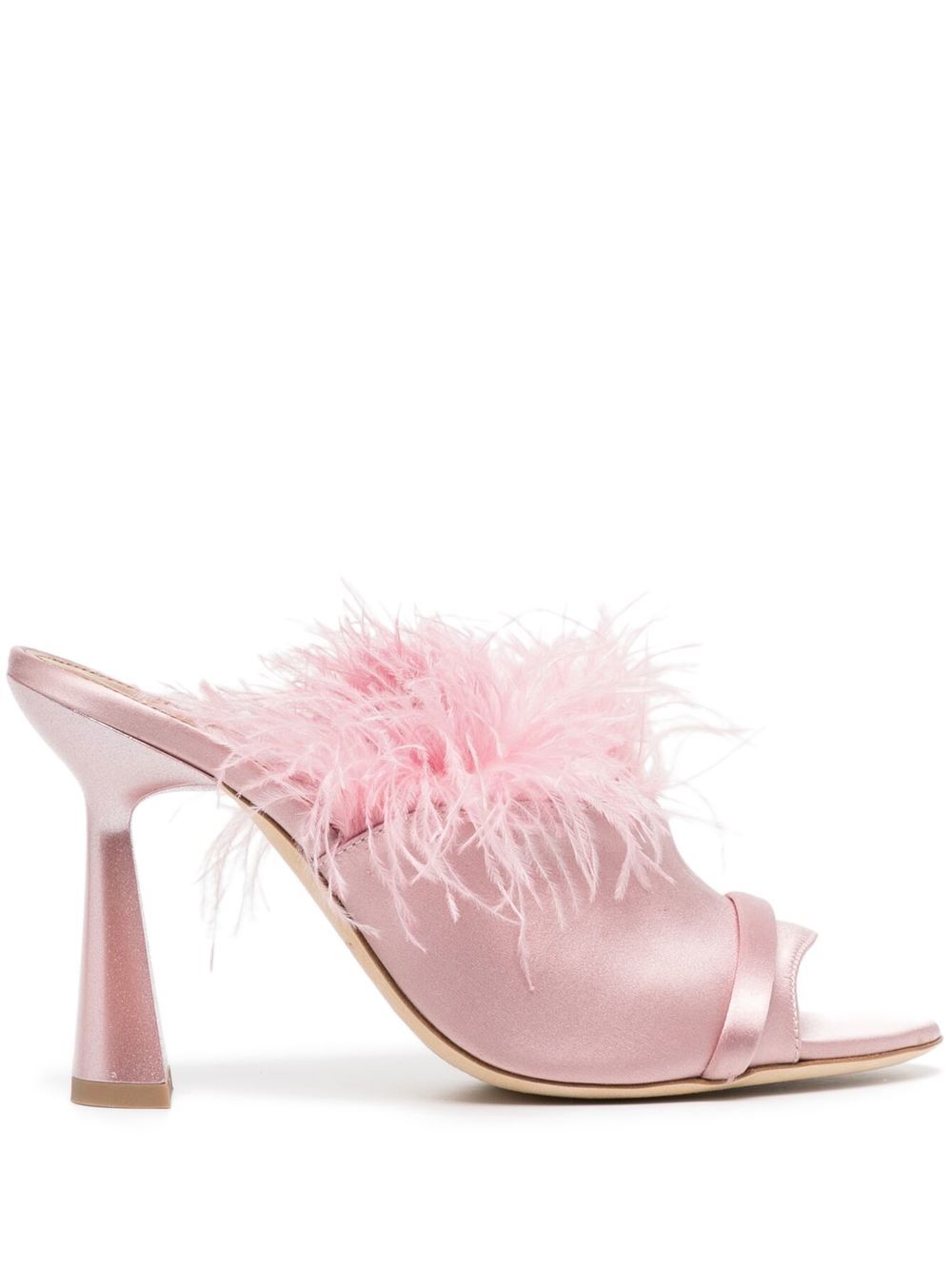 Malone Souliers Rima 羽毛细节穆勒鞋 - 粉色