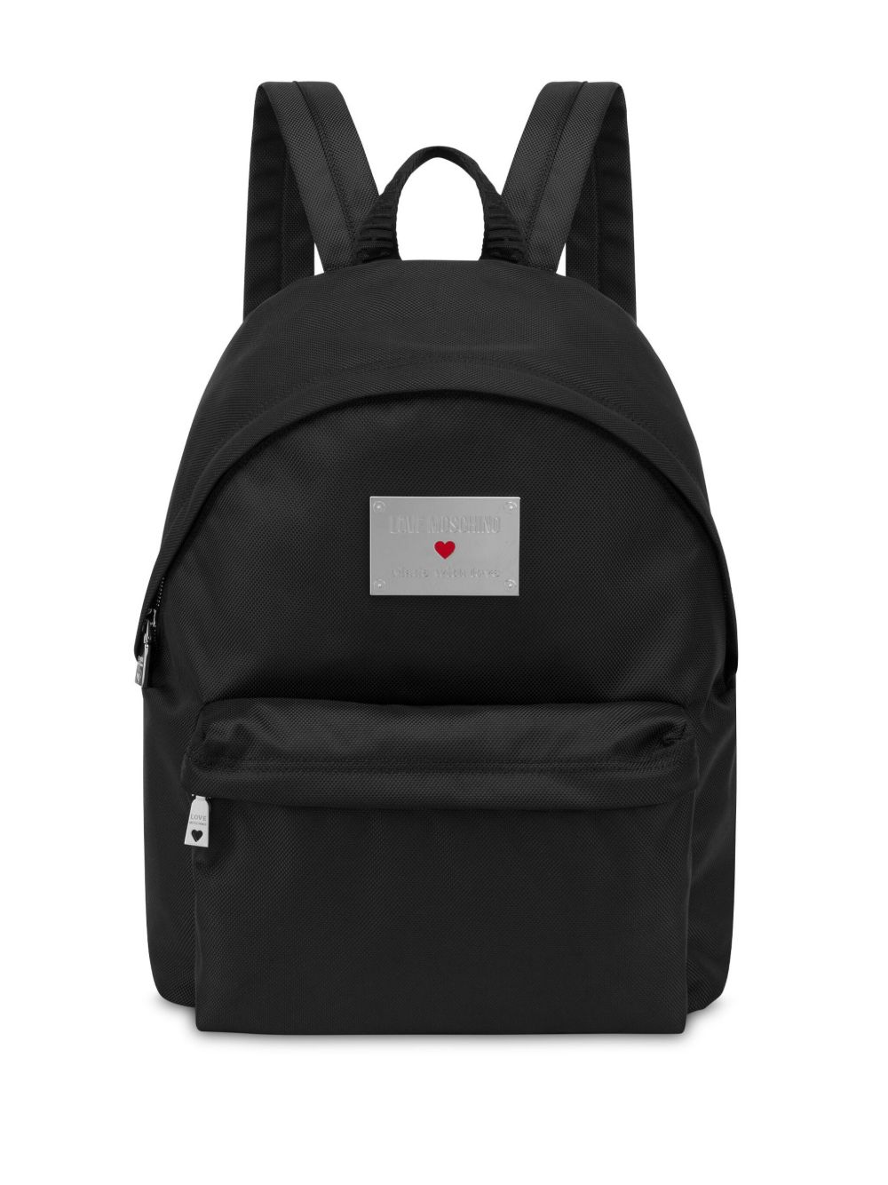 Love Moschino logo标牌双肩包 - 黑色