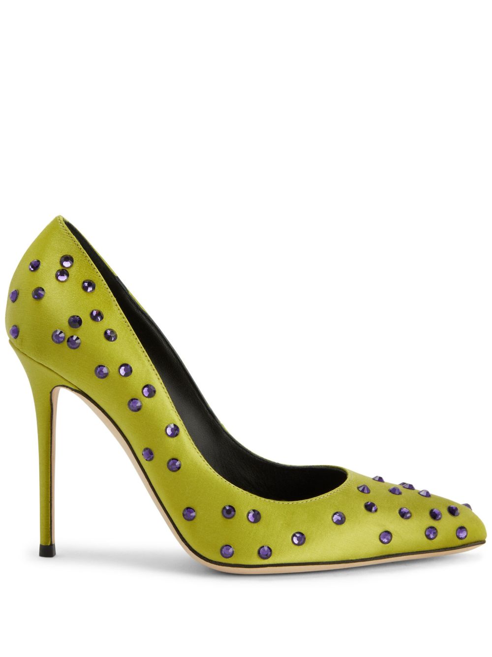 Giuseppe Zanotti Jakye Precious 缎面高跟鞋 - 绿色