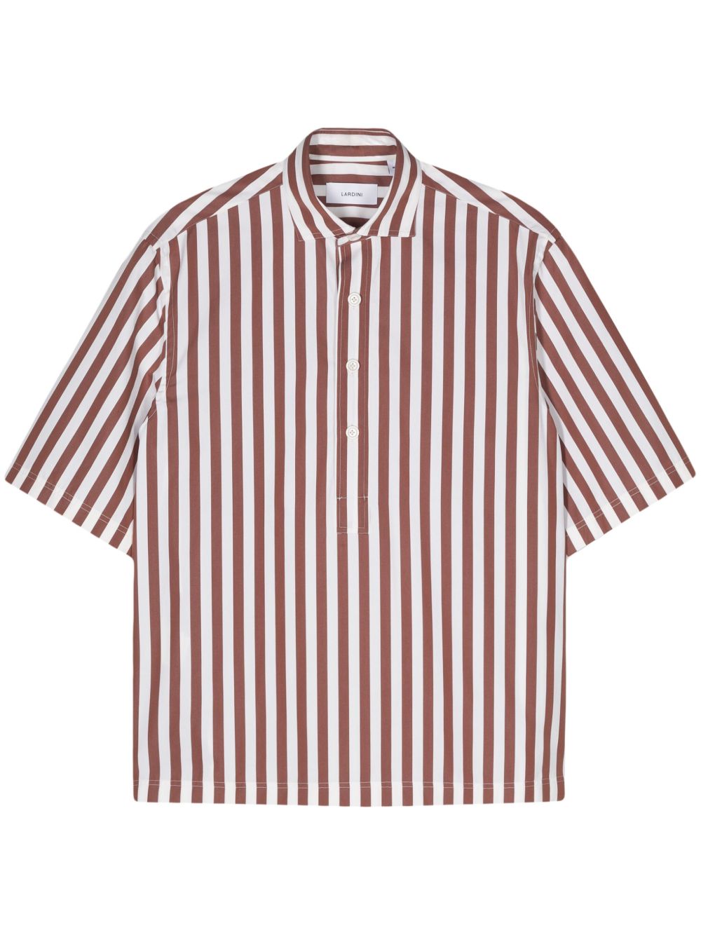 Lardini 条纹棉衬衫 - 褐色