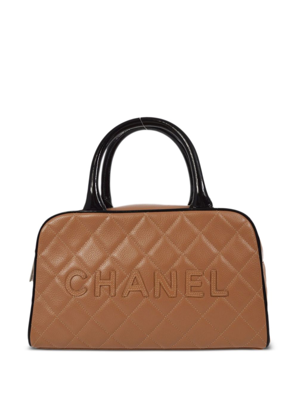 CHANEL Pre-Owned logo字母贴花保龄球包（2000年典藏款） - 褐色