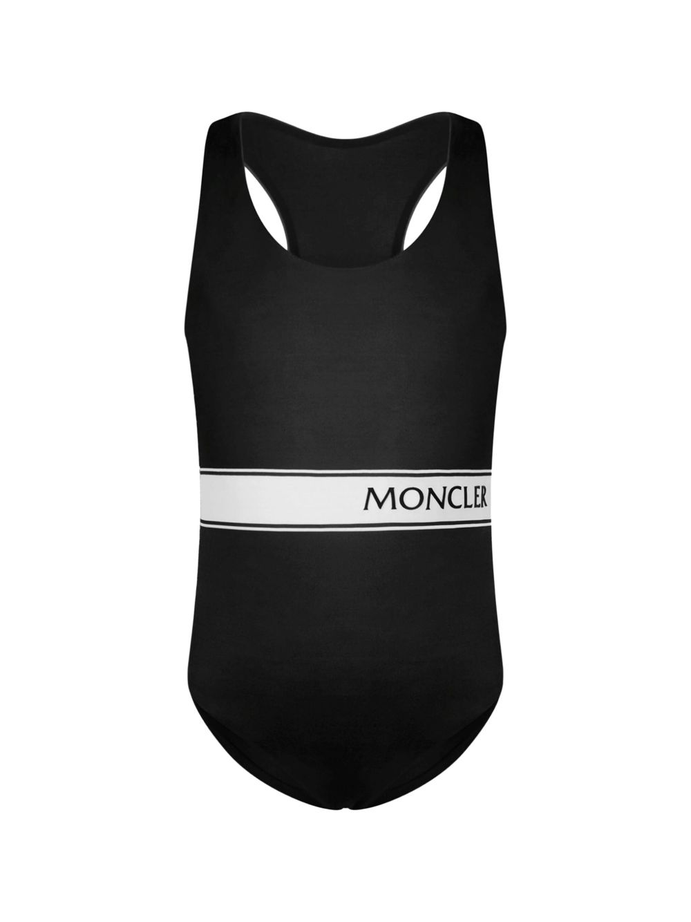 Moncler Enfant logo刺绣挖背连体泳衣 - 灰色