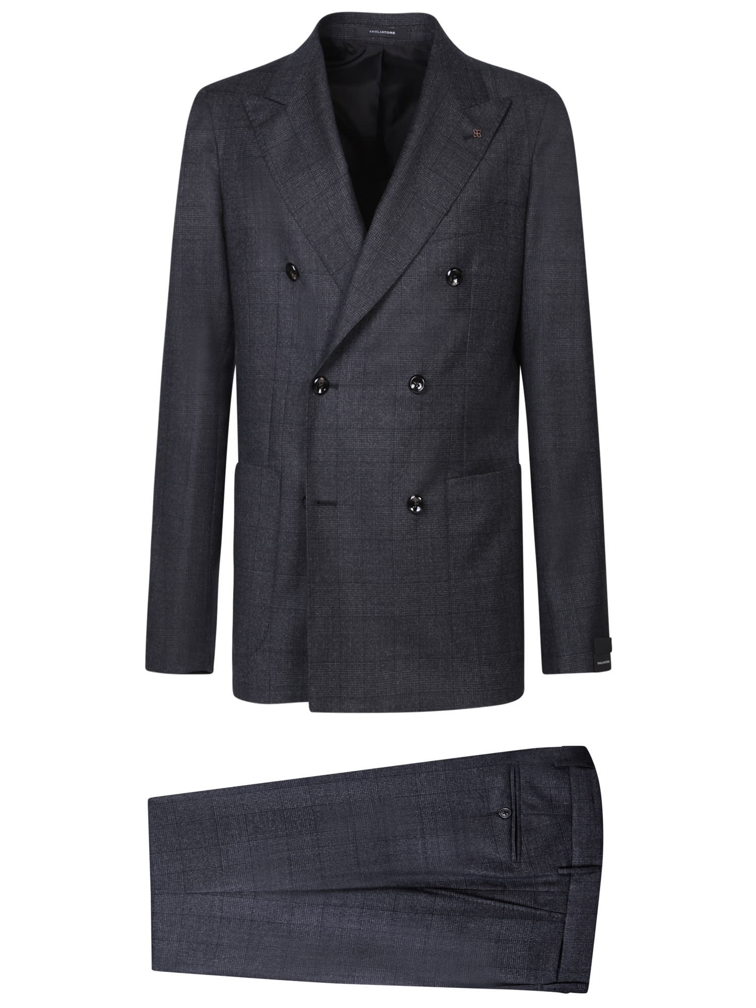 Tagliatore Double-breasted Wool Suit Grey