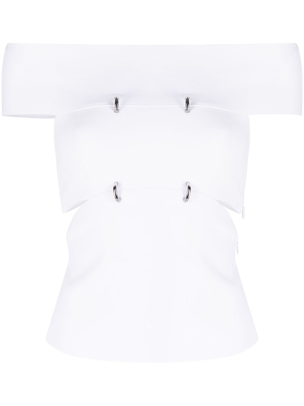 Alexander McQueen 镂空露肩上衣 - 白色