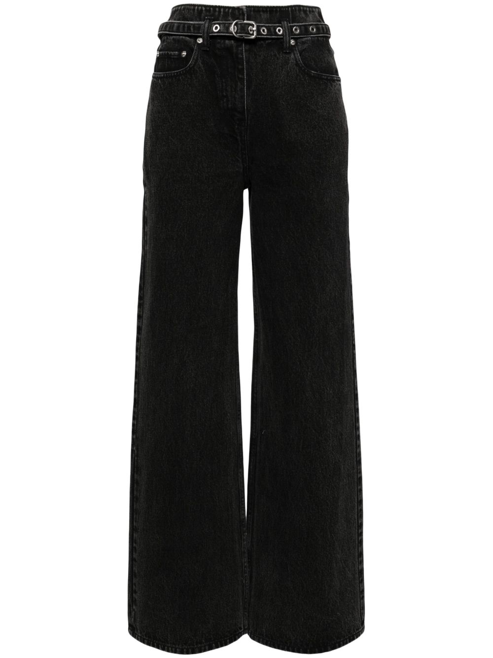 3.1 Phillip Lim 束腰阔腿牛仔裤 - 黑色