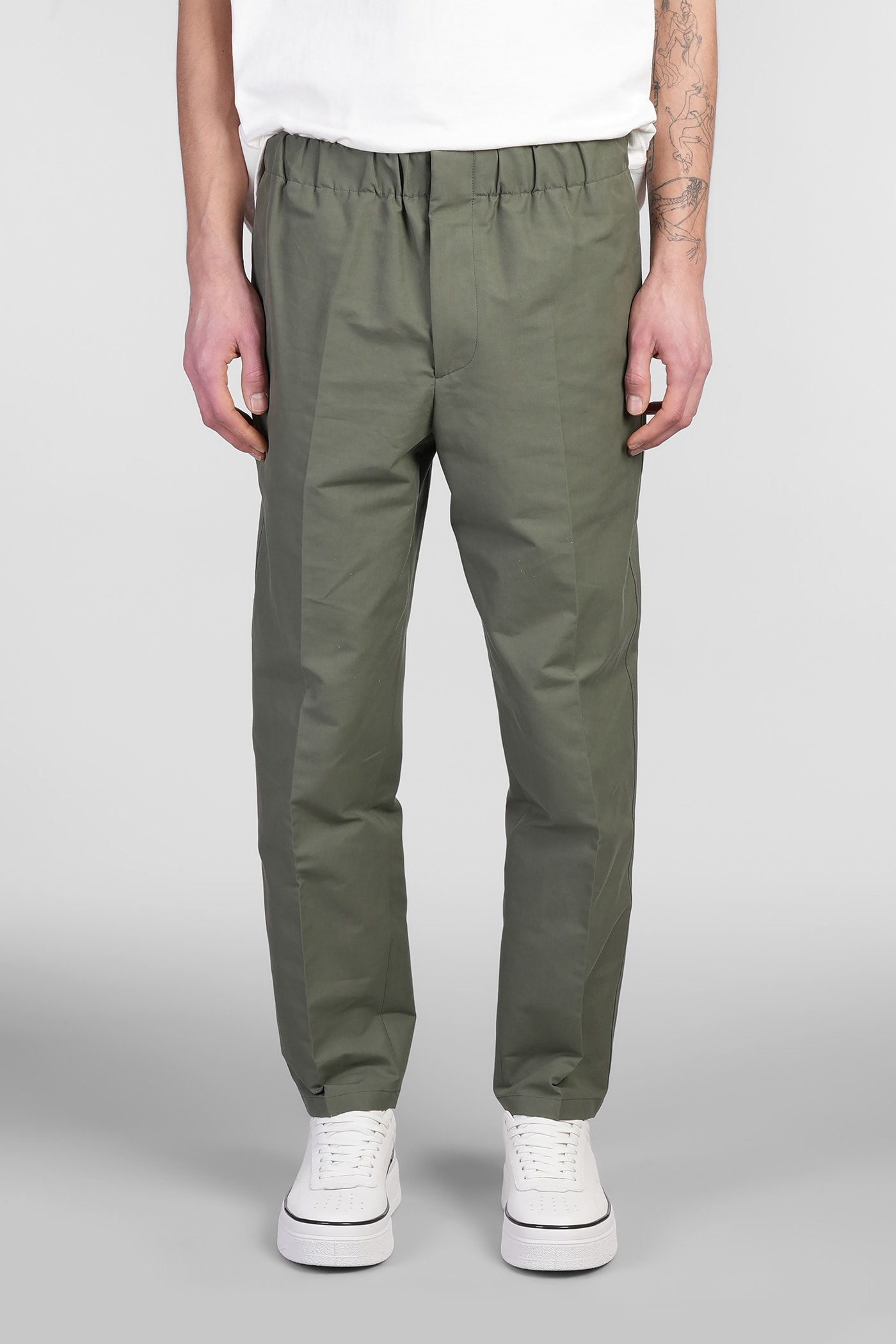 Jil Sander Trousers 06 Pants In Green Cotton