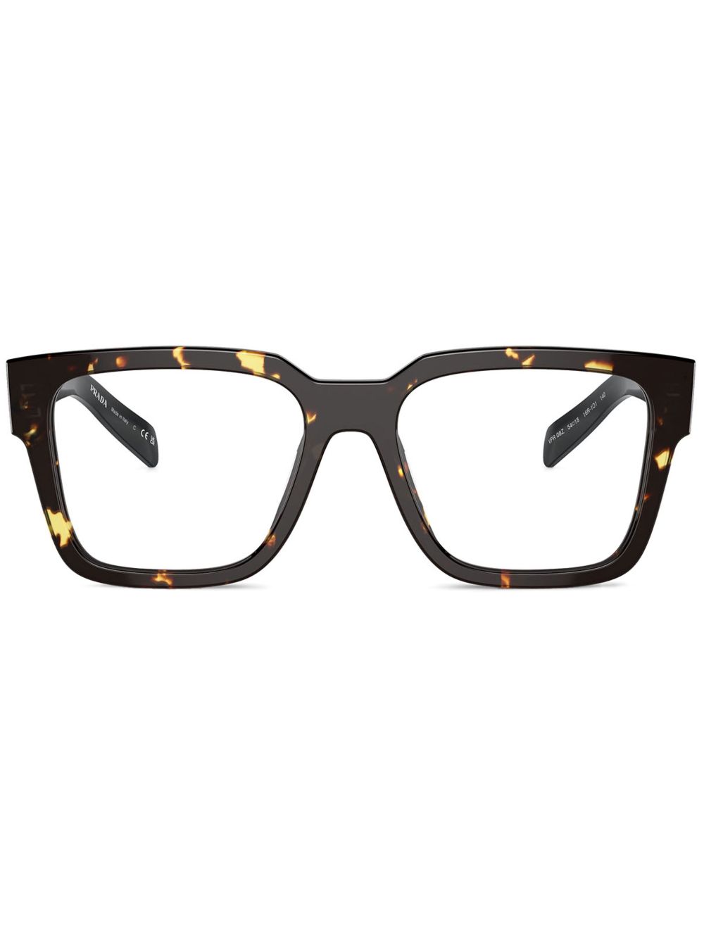 Prada Eyewear 玳瑁纹眼镜 - 褐色