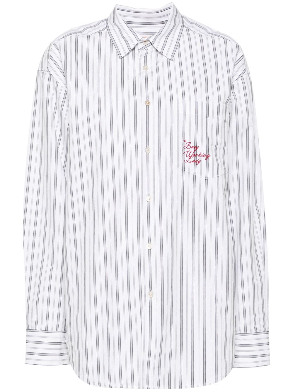 BAPY BY *A BATHING APE® 直条纹衬衫 - 白色