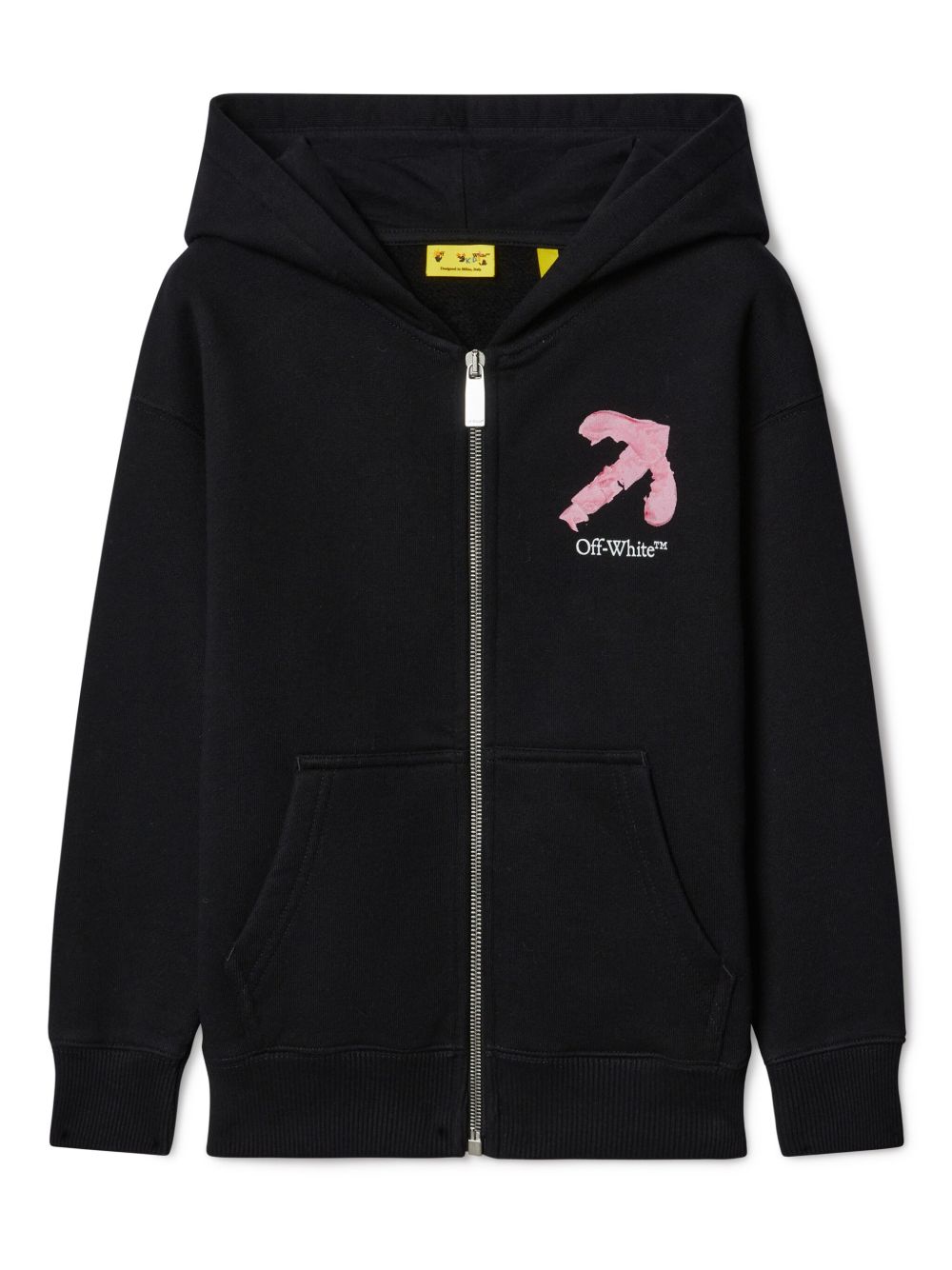Off-White Kids Arrow Acrylic 棉连帽衫 - 黑色